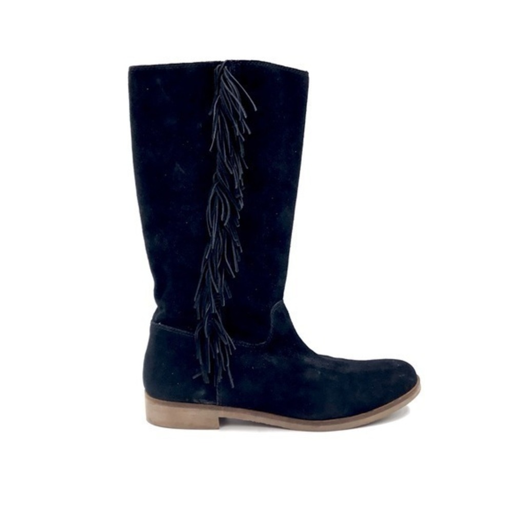Lucky Brand Black Suede Leather Grayer Pull On Boots Size 10